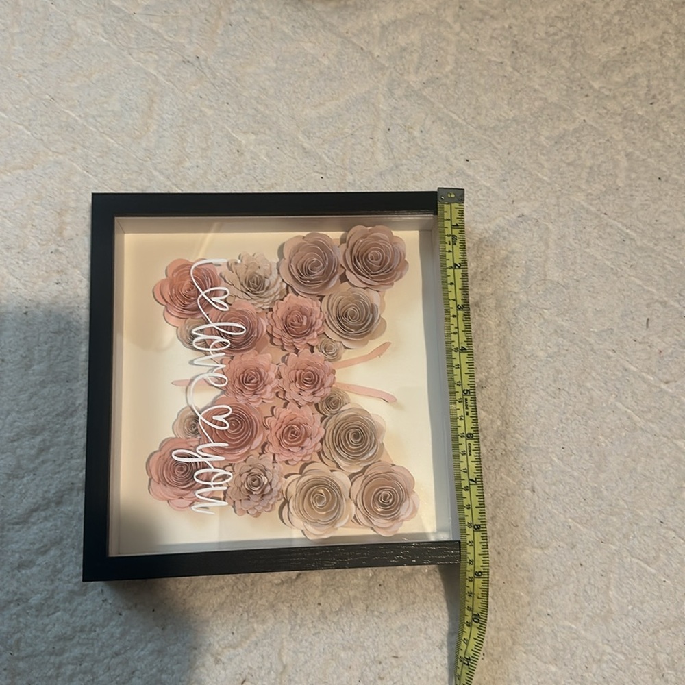 Floral Shadow Box with Pink Roses - Picture 11 of 12